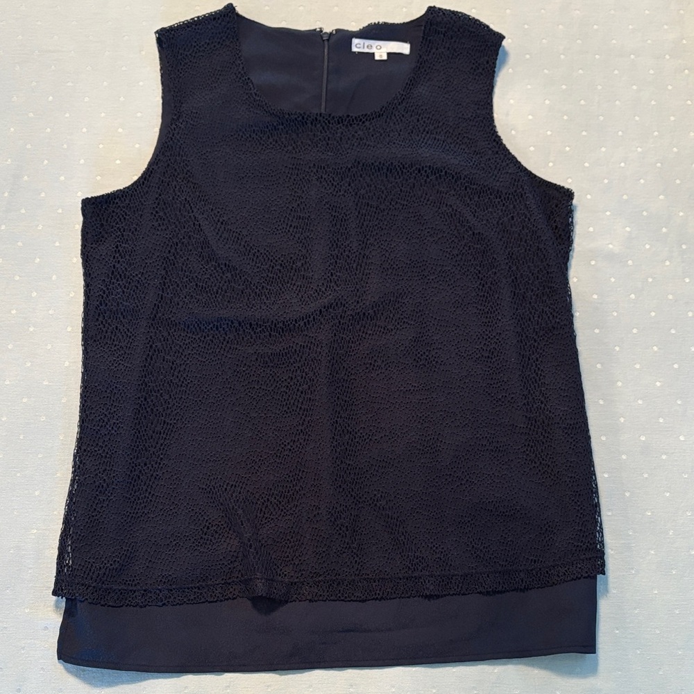 Cleo Women's Navy Blue Layered Blouse